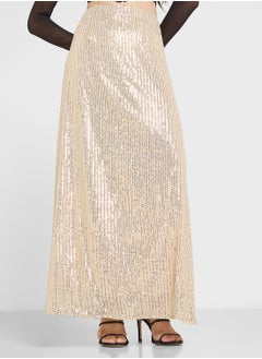 Ginger Sequin Maxi Skirt In Gold  - Image 1