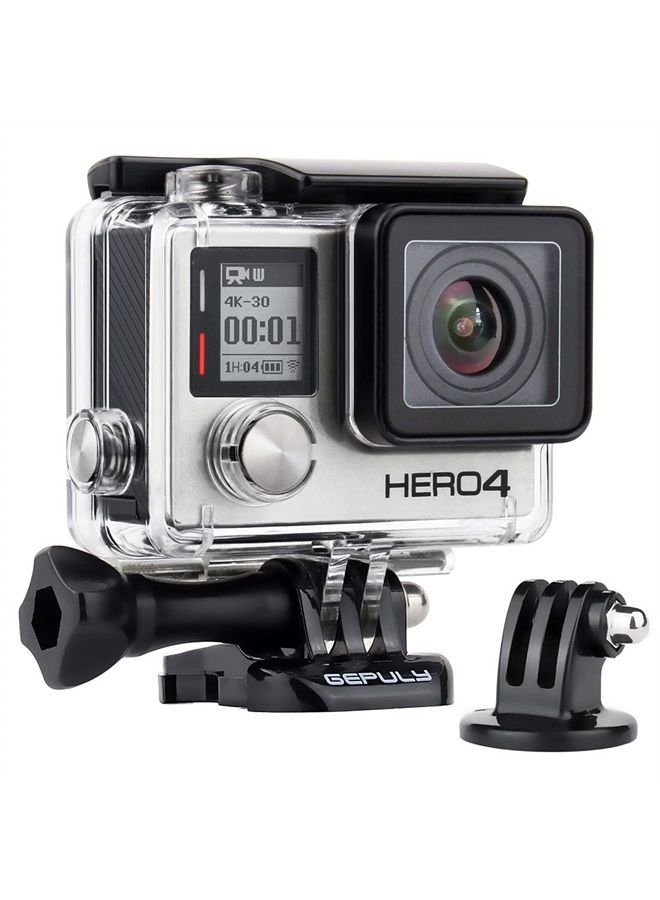 GEPULY Waterproof Housing Case for GoPro Hero 4, Hero 3+, Hero 3 Underwater Photography - Waterproof Up to 131 ft (40M) - with Quick Release Mount, Thumb Screw, Tripod Mount Adapter  - Image 1