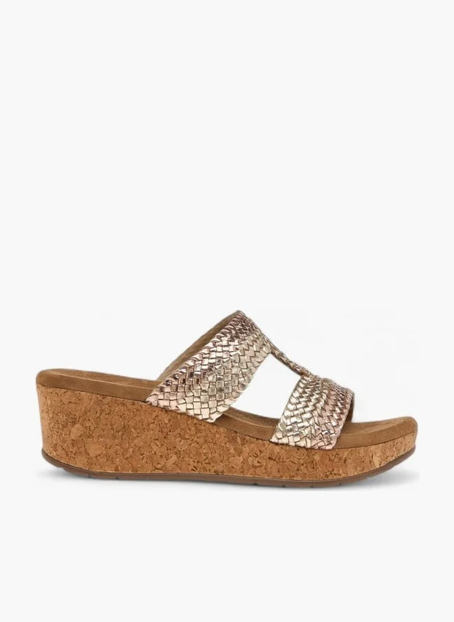 بابريكا Women's Textured Leather Slip-On Strap Sandals