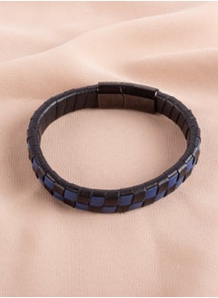 Stainless Steel Black & Black/Blue Leather Bracelet For Men - pzsku/Z9688E06E5B17F5ED1701Z/45/_/1737287206/58aa79e4-81c6-48ca-8bc6-2ad0d01e3c32