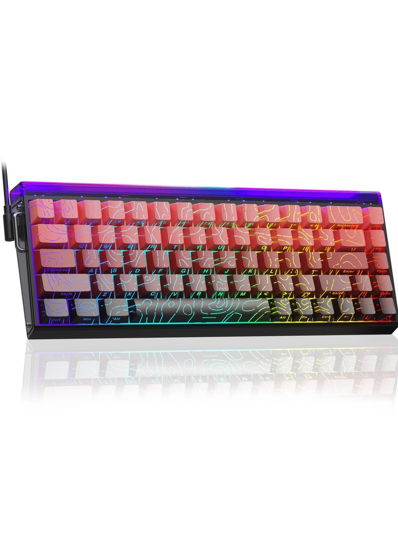 AULA HERO 68 HE 60% Wired Gaming Keyboard, Hall Effect Magnetic Switch Keyboard with Adjustable Actuation, Rapid Trigger Mode, 8K Hz Polling Rate, 0.125ms Latency,RGB Backlit, Side Printed PBT Keycaps  - Image 1