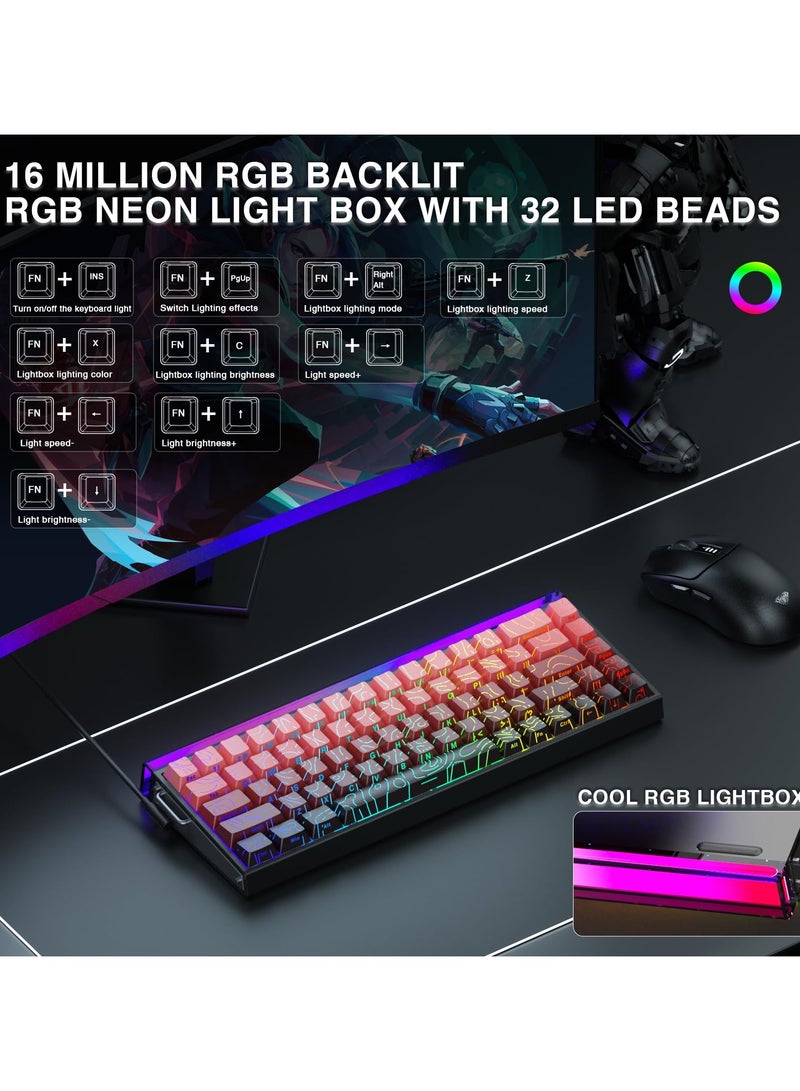 AULA HERO 68 HE 60% Wired Gaming Keyboard, Hall Effect Magnetic Switch Keyboard with Adjustable Actuation, Rapid Trigger Mode, 8K Hz Polling Rate, 0.125ms Latency,RGB Backlit, Side Printed PBT Keycaps  - Image 4