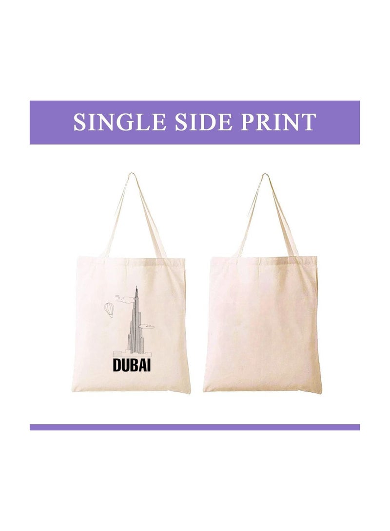 Cotton Tote Bag with Dubai Skyline Design - Eco-Friendly Souvenir and Travel Accessory - Great Gift and Travel Companion - Perfect for Shopping and Everyday Use  - Image 5