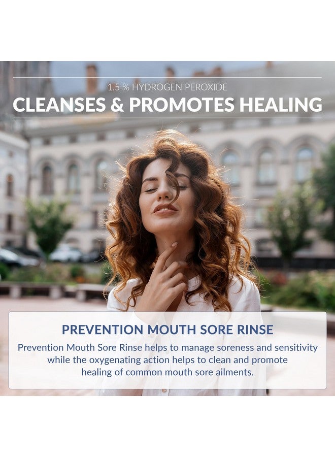 PHS Brands Prevention Mouth Sore Rinse with Hydrogen Peroxide, Canker Sore Treatment, Oral Pain Relief Mouthwash for Sores Ulcers and Braces, Alcohol-Free and Fluoride-Free, Soothing Mint 16 oz 1-Pack - Image 3