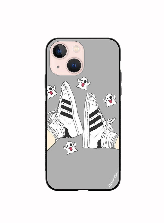 VR CREATIVE Protective Case Cover For Apple iPhone 13 Black & White Shoe Design Multicolour - Image 1