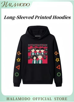 Generic Unisex Hoodies Long-Sleeved Printed Tops Casual Sweatshirts of Soft Cotton Sportswear Fashion Youth Pullovers with Drawstrings and Large Pockets for Daily Wear  - Image 1