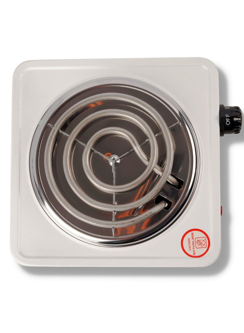 ELORA Single Burner Spiral Electric Stove, 5 Heat Levels With Safety System 1000 W ELHP-8011 White - Image 2