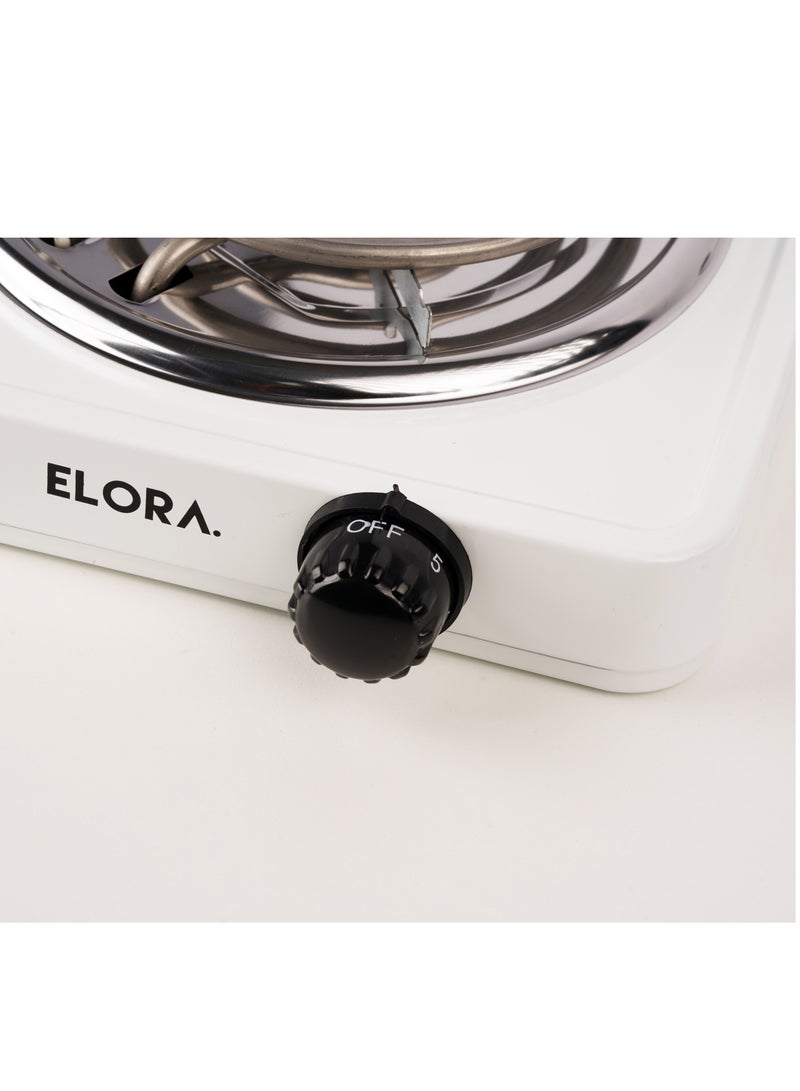 ELORA Single Burner Spiral Electric Stove, 5 Heat Levels With Safety System 1000 W ELHP-8011 White - Image 3