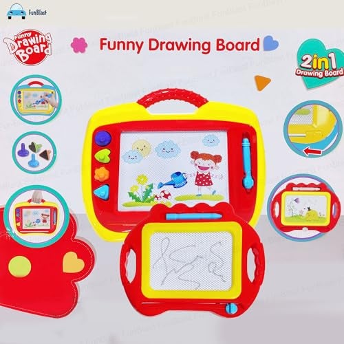 FunBlast Magic Slate with Pen for Kids, 2 in 1 Draw and Write Magic Board - Doddle Board for Kids, Erasable Colorful Education Sketching Boards (Random Color Dispatch) - Image 3
