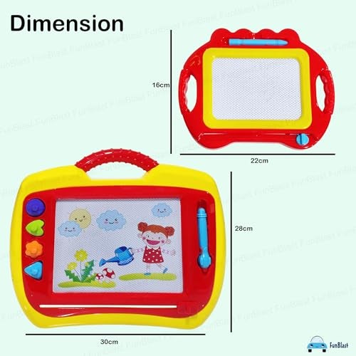FunBlast Magic Slate with Pen for Kids, 2 in 1 Draw and Write Magic Board - Doddle Board for Kids, Erasable Colorful Education Sketching Boards (Random Color Dispatch) - Image 2