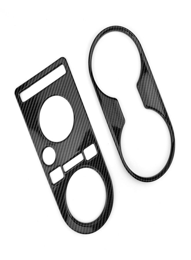 JUIVEEL ABS Central Gear Shift Panel Cover Center Control Water Cup Holder Cover Trim Center Console Gear Shift Panel Cover Compatible with Genesis GV70 2025 [PE] Accessories (Carbon Fiber Style) - Image 2