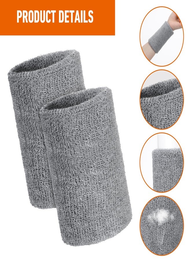 Grevosea 6 Pack Cotton Elastic Wrist Sweatbands for Men Women 4 Inch Gymnastics Wristbands Absorbent Breathable Sports Wristband for Tennis Running Gym Football Hiking Cycling - Image 5