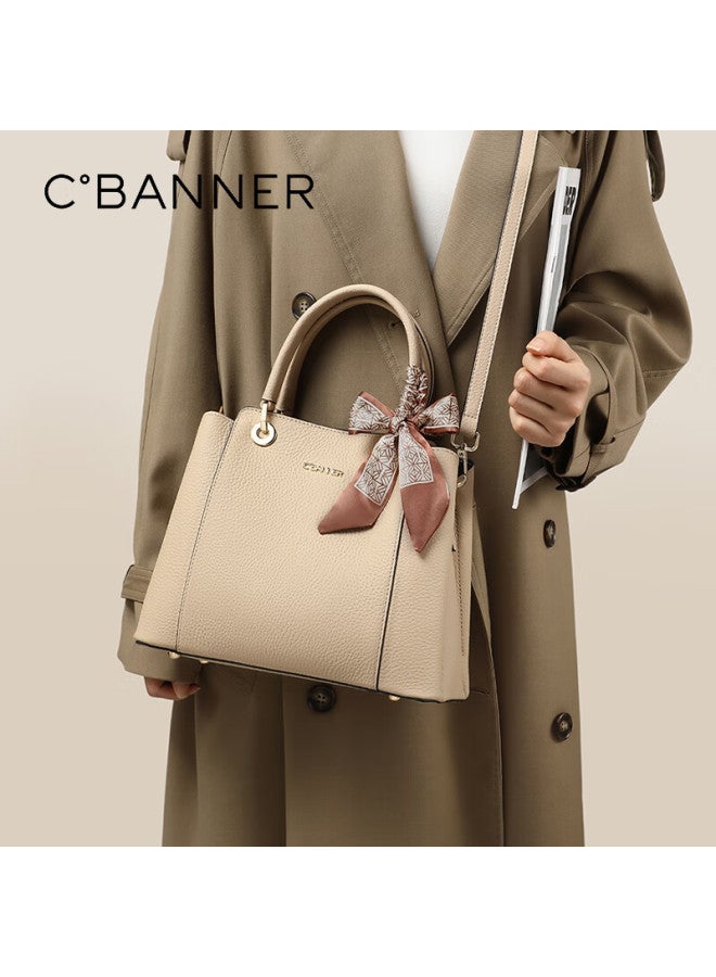 C.banner Top-grain Leather Handbag For Women, Tote Bag, Shoulder Bag, Crossbody Bag, Large Capacity, Birthday And New Year Gift For Girlfriend - Image 2