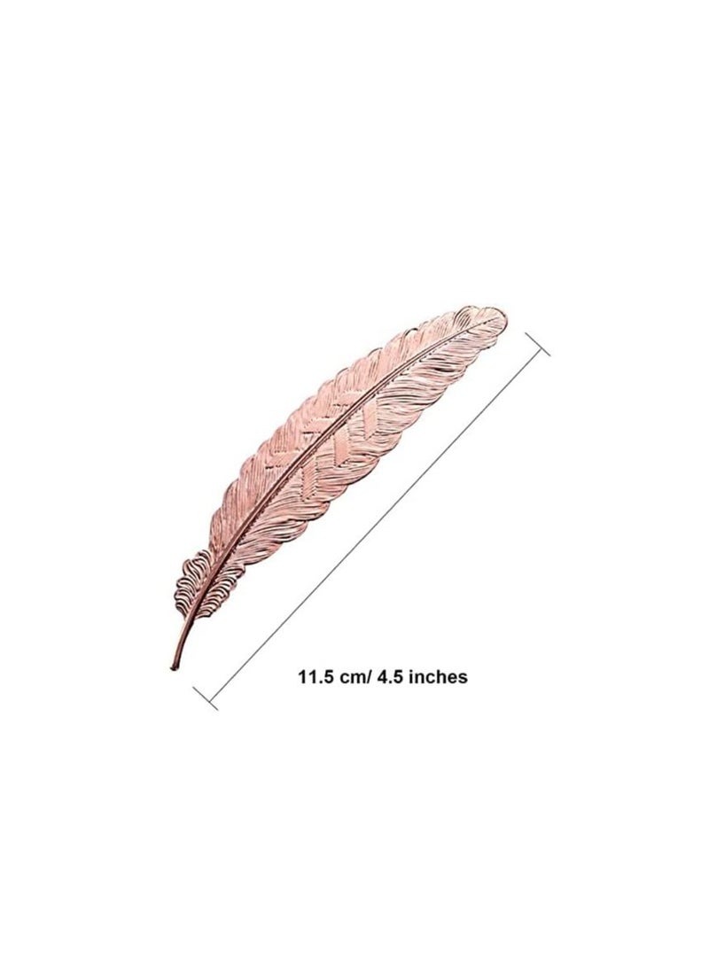 7 Pieces Metal Feather Bookmarks Fine Retro Classic Assorted Bookmark Shape （With holes）