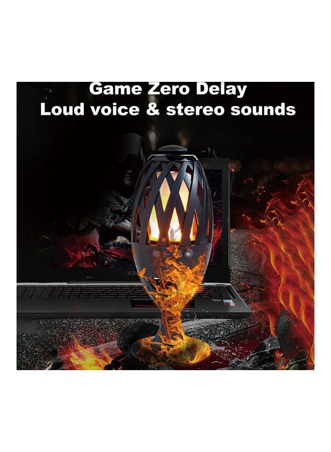 NIBEMINENT 2-In-1 LED Flame Bluetooth Speaker With Stand Black - Image 5