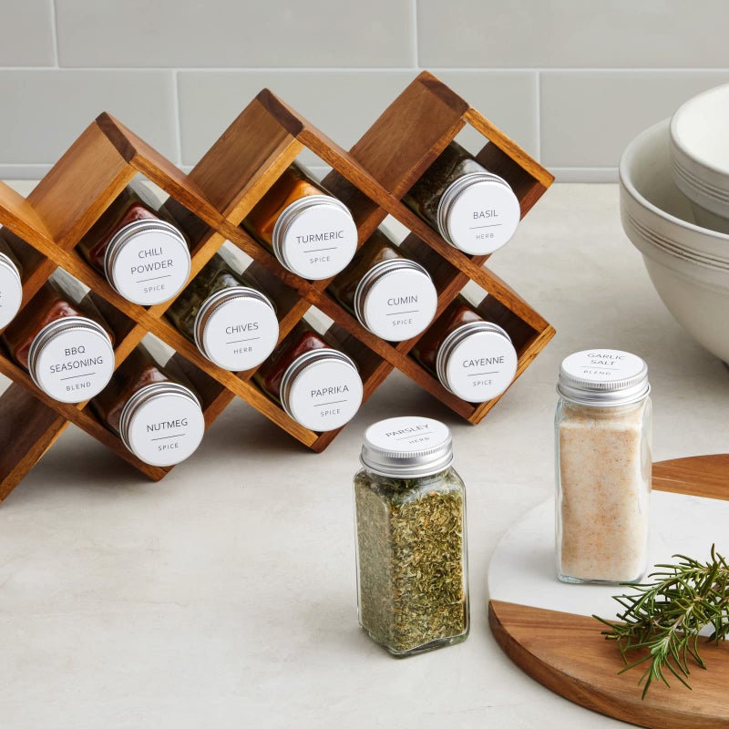 Talented Kitchen 144 Spice Labels Stickers, White Spice Jar Labels Preprinted for Spice Jar Lids, Seasoning Herbs Spice Rack Organization, Water Resistant, Black Minimalist (Round 1.5 in) - Image 5