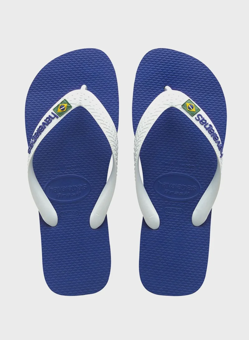 havaianas Kids Brazil Contrast Logo Flip Flop