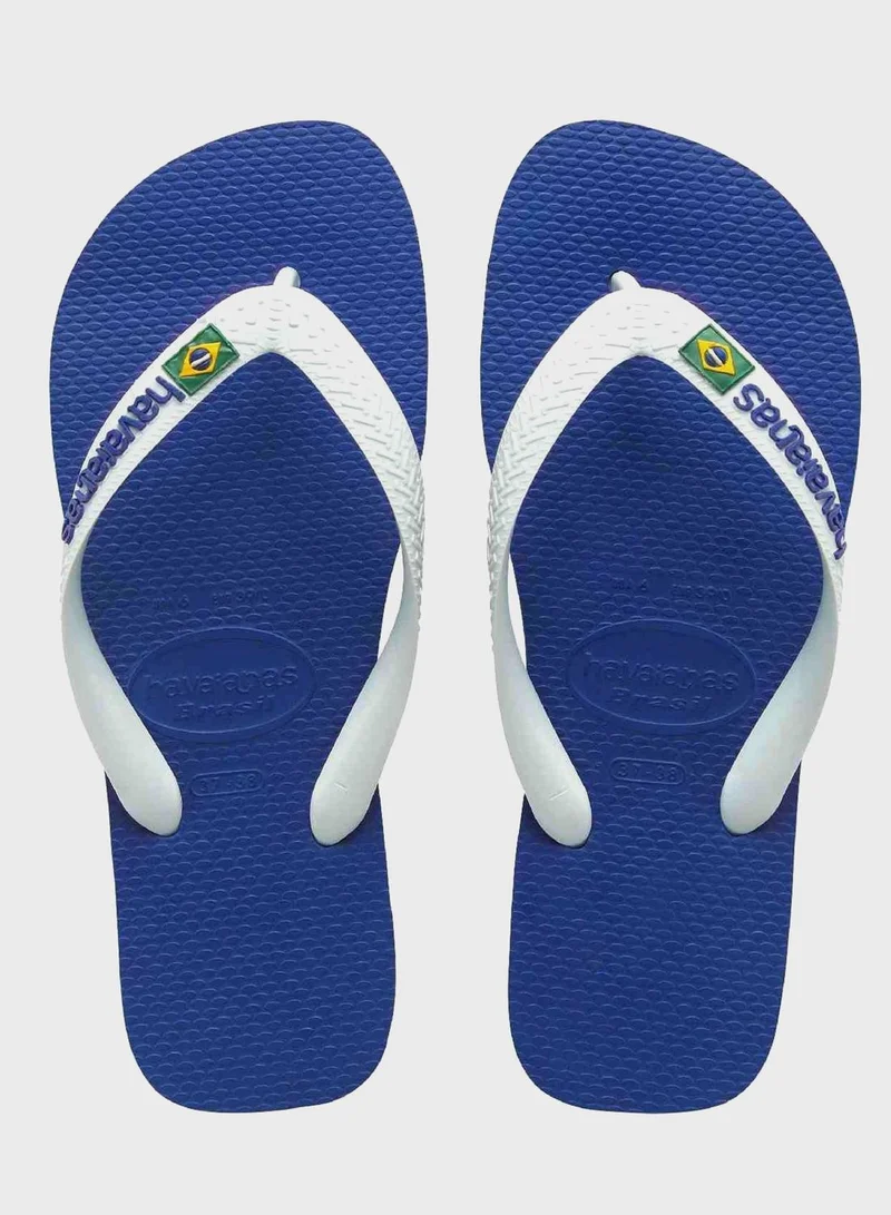 havaianas Kids Brazil Contrast Logo Flip Flop