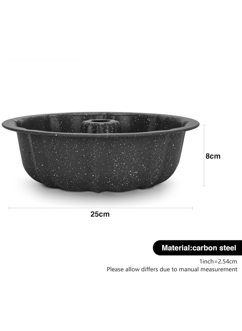 Bundform Pan 25cm, Carbon Steel Granite Non Stick 8.0cm Deep Bundform Pan | Non Toxic PFOA Free Cake Mold | High Heat Durable Baking Mold for Cake, Jello, Gelatin - Image 4