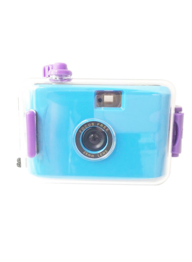 Dark Blue White Shell Fool Camera Film Camera Retro Film Machine Mini Waterproof Non-disposable Student Party Gift-Color:Dark Blue Purple Shell  - Image 1