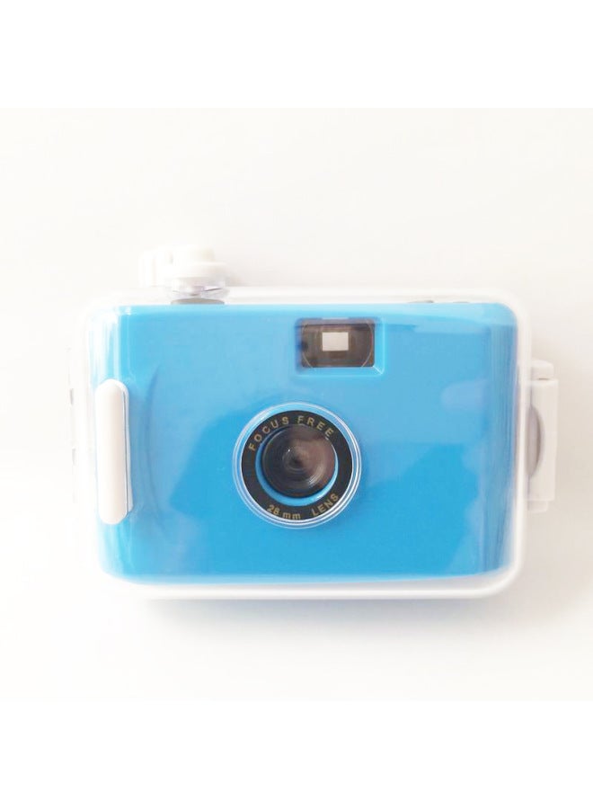 Dark Blue White Shell Fool Camera Film Camera Retro Film Machine Mini Waterproof Non-disposable Student Party Gift-Color:Dark Blue Purple Shell  - Image 2