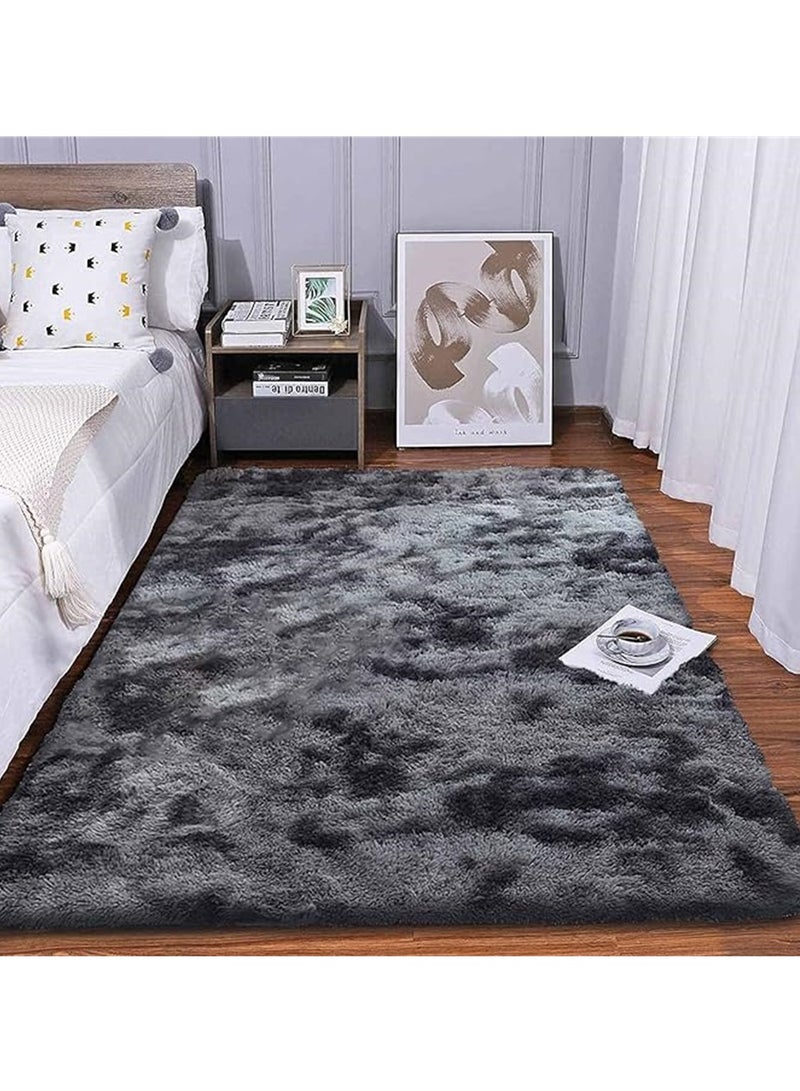 سوبر لينة السجاد ، السجاد منتفخ المنطقة ، ديكور المنزل الحديثة الكلمة حصيرة الطفل ، ومناسبة لغرفة نوم وغرفة معيشة غرفة الطفل الداخلية ديكور المنزل السجاد ( رمادي داكن ، 150 × 200 سم ) - Image 1