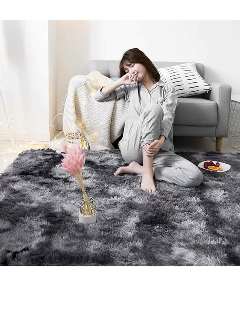 سوبر لينة السجاد ، السجاد منتفخ المنطقة ، ديكور المنزل الحديثة الكلمة حصيرة الطفل ، ومناسبة لغرفة نوم وغرفة معيشة غرفة الطفل الداخلية ديكور المنزل السجاد ( رمادي داكن ، 150 × 200 سم ) - Image 2