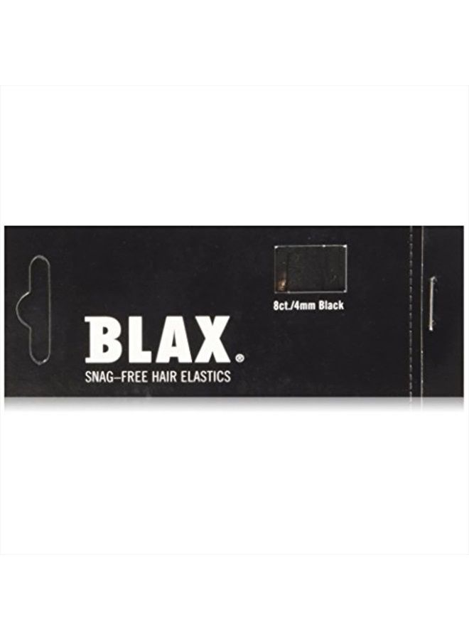 Blax Snag-Free Hair Elastics 4mm- Black 8ct