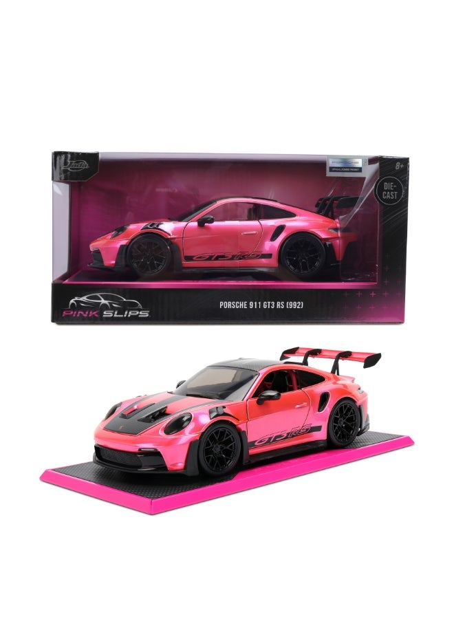 Jada Toys JADA Pink Slips 1:24 - Porsche 911 (992) GT3RS, Die-Cast Car with Base, Toys for Kids and Adults - Image 1