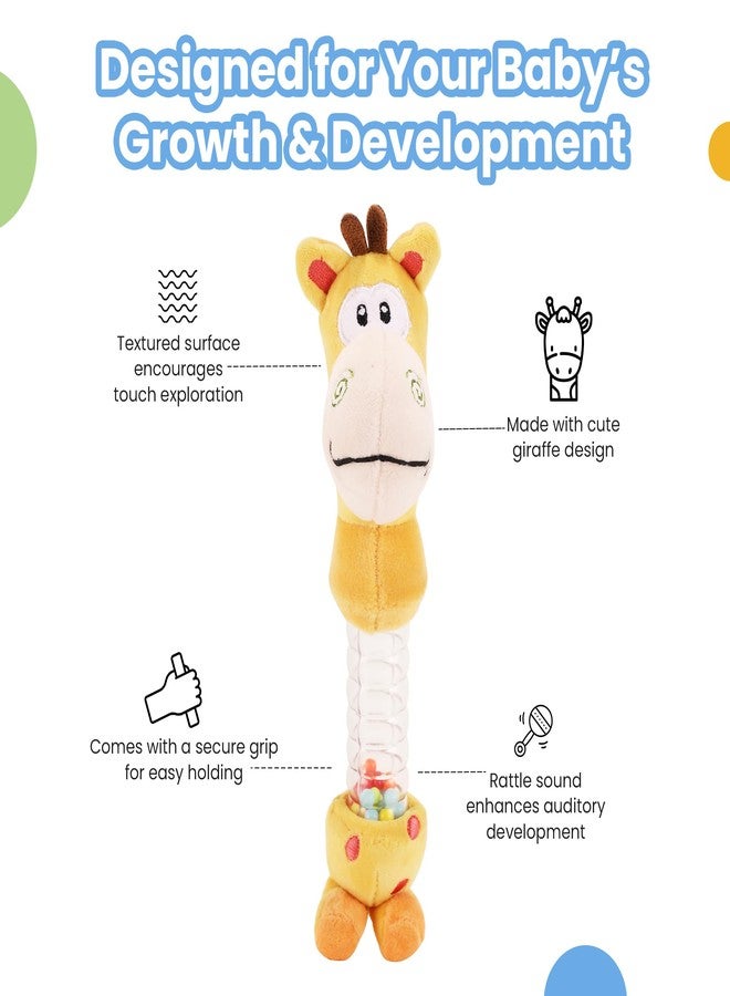 Nuluv Giraffe Rattle Toy Soft Toy for Babies and Infants, Develop Sight, Sound and Motor Skills, Lightweight and Portable, Non-Toxic, for Babies 3+ Months - Image 2