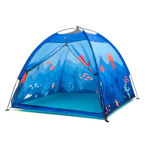 BLINWORLD Undersea World Kids Play Tent Kids Play Tent Foldable Pop Up Indoor Outdoor Party Undersea World Playhouse Tent Toy for Boys Girls47 47 41 Blue - Image 1