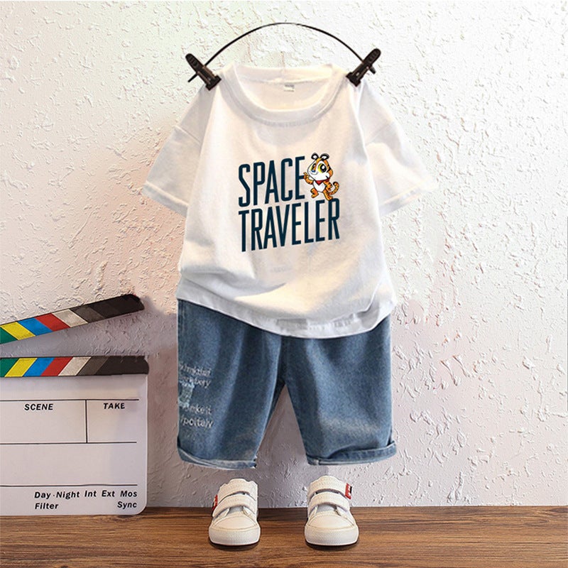 Pure Cotton Kidsren's Cute Baby Short-Sleeved T-Shirt Summer 2025 New Versatile Casual Tops for Small and Medium-Sized Kidsren and Boys - Image 3