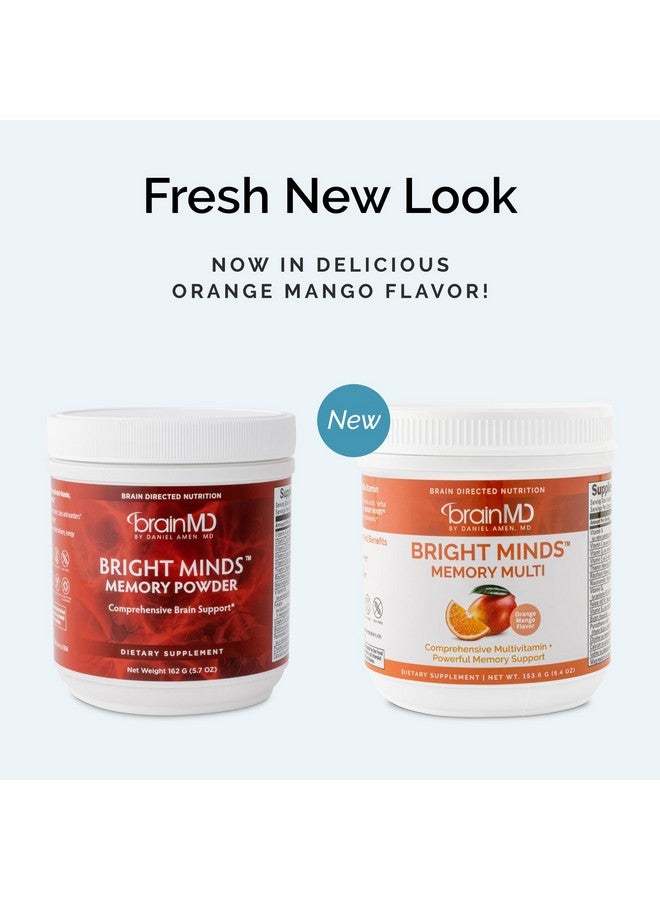 BRAINMD Dr Amen BrainMD Bright Minds Memory Multi, Orange Mango Flavor - 5.4 oz Powder - Multivitamin & Memory Support - Gluten Free, Sugar Free - 30 Servings - Image 3