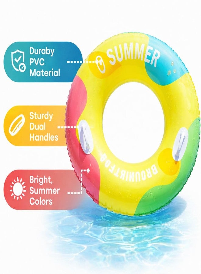 SOLDTRUE Swim Ring with Pump | Lively Print Swimming Tube Floating Swim Multi Colour Ring for Adult Big Size | Swimming Pool Raft Float Tube Giant Tire for Adults with Pump (80 cm.)(1 Pcs) - Image 3