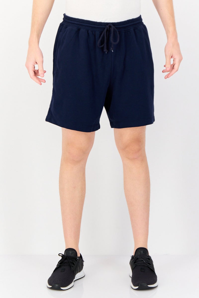 GAP Men Solid Drawstring Basic Shorts, Navy Blue - Image 1