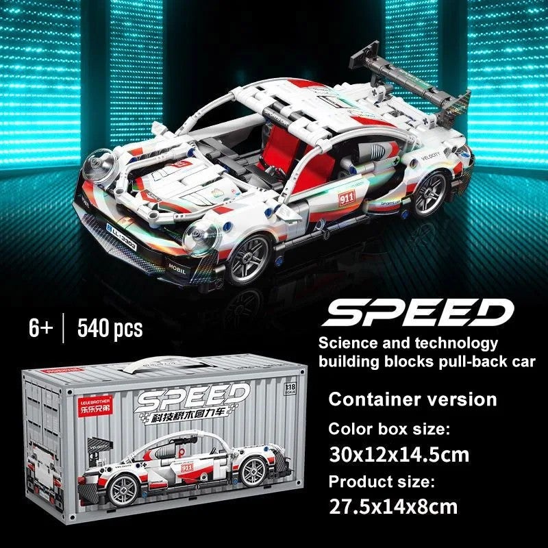 Y&D Motorized Children Games Plastic Sport Car Building Block Bricks Sets Kids Educational Toy Car, Vehicle Building Sets for Boys and Girls - Image 1