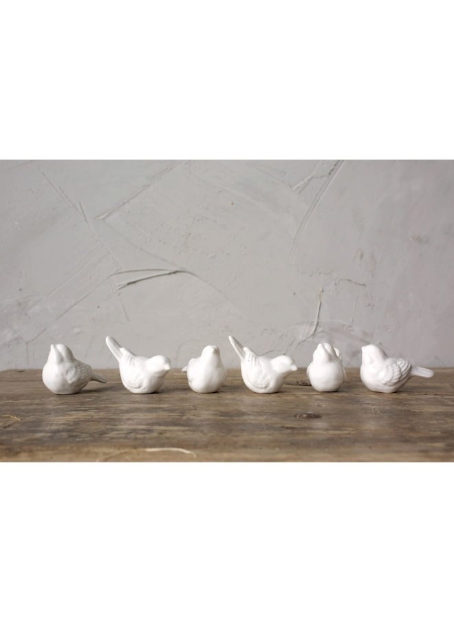 Creative Co-op Creative Co Op De5729 Set Of 6 White Ceramic Birds 25  - Image 2