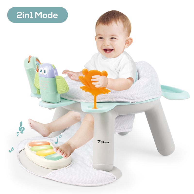 TEKNUM كرسي طعام/مقعد لعب للأطفال 2 في 1 مع بيانو بدواسات - زيبرا - Image 5
