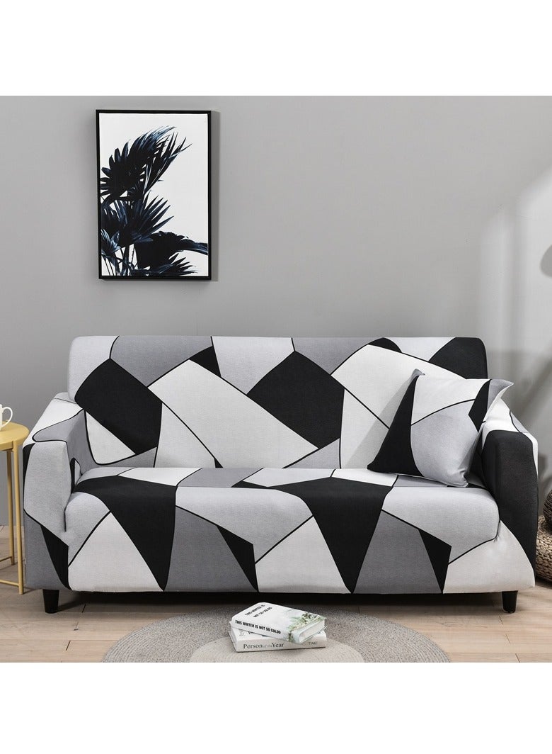 DUNISO Sofa cover, elastic printed sofa protective cover, anti slip furniture cover, anti fouling and wear resistant, suitable for all seasons, suitable for three seater sofas, 190 to 230cm - Image 1