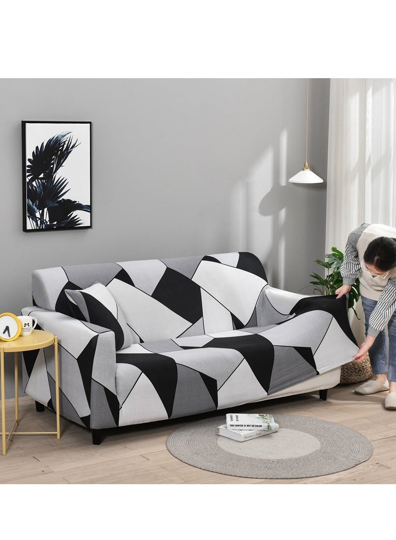 DUNISO Sofa cover, elastic printed sofa protective cover, anti slip furniture cover, anti fouling and wear resistant, suitable for all seasons, suitable for three seater sofas, 190 to 230cm - Image 5