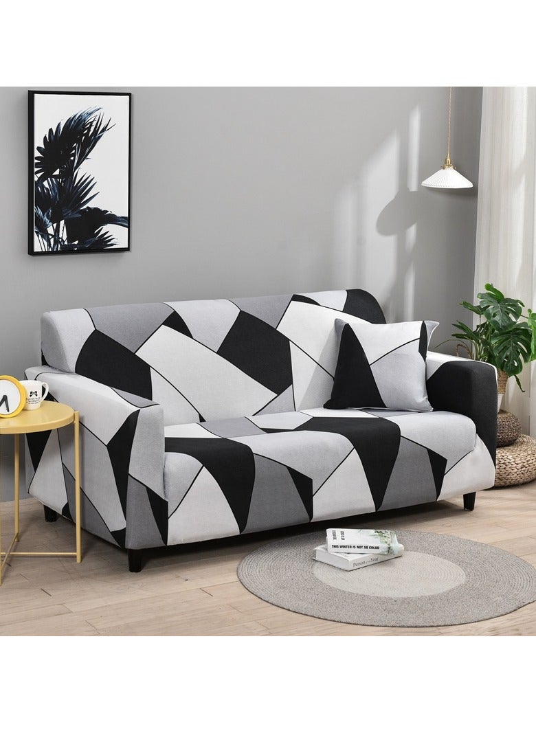 DUNISO Sofa cover, elastic printed sofa protective cover, anti slip furniture cover, anti fouling and wear resistant, suitable for all seasons, suitable for three seater sofas, 190 to 230cm - Image 2
