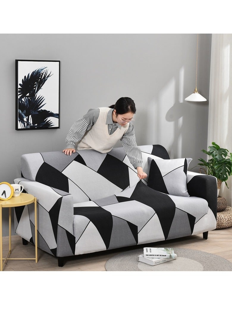 DUNISO Sofa cover, elastic printed sofa protective cover, anti slip furniture cover, anti fouling and wear resistant, suitable for all seasons, suitable for three seater sofas, 190 to 230cm - Image 3