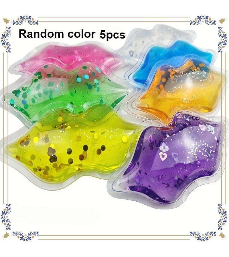 5pcs Lip Shaped Ice Packs Dual Use Eye Mask For Lip And Eye Care PVC Gel Reusable Fragrance Free Suitable For All Skin Types - Image 2