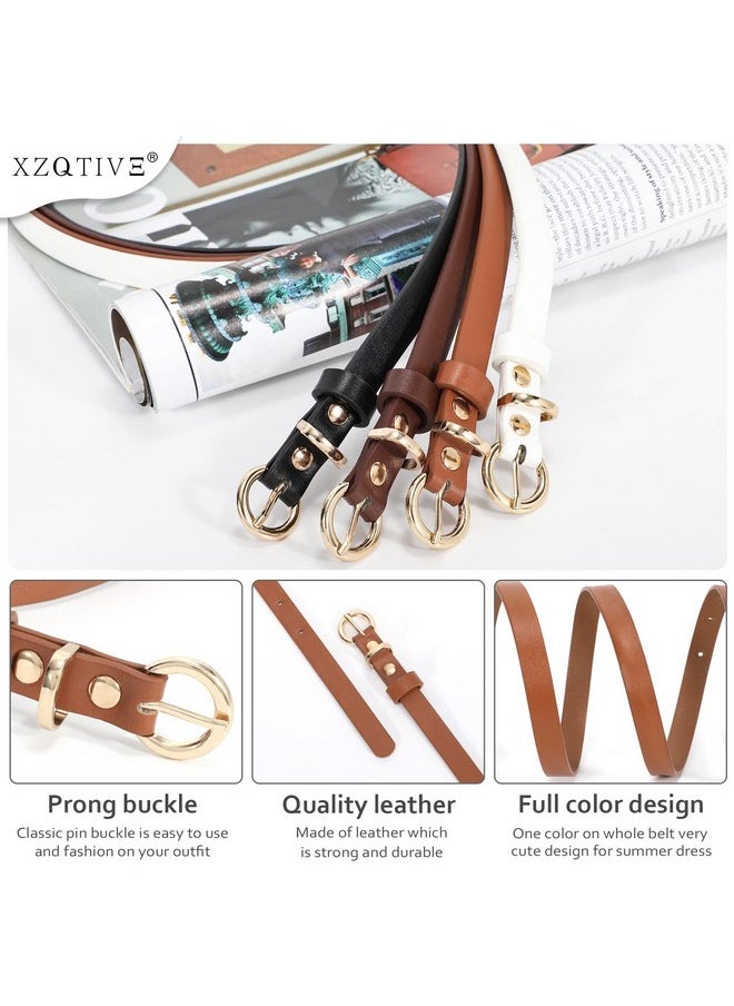 4 Pieces Women Thin Leather Belt For Dress Pant Jeans Short Skinny Waist Belts With Gold Circle Buckle - pzsku/Z9689EBE895A1D75F658BZ/45/_/1718267065/239beba9-7c6a-4aba-a353-5cefca3c3c93