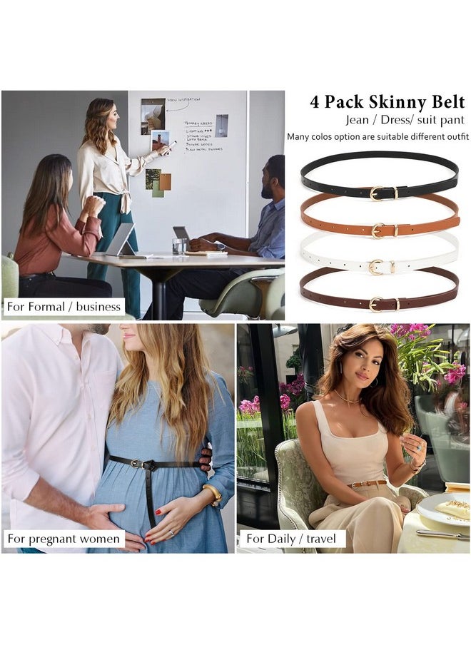 4 Pieces Women Thin Leather Belt For Dress Pant Jeans Short Skinny Waist Belts With Gold Circle Buckle - pzsku/Z9689EBE895A1D75F658BZ/45/_/1718267071/5e88b008-9c0b-4da2-8a4b-58fe373f076c