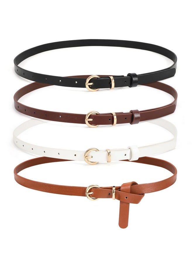 4 Pieces Women Thin Leather Belt For Dress Pant Jeans Short Skinny Waist Belts With Gold Circle Buckle - pzsku/Z9689EBE895A1D75F658BZ/45/_/1718267071/9d8f739d-a2d7-4694-b849-e19d902f4ce9