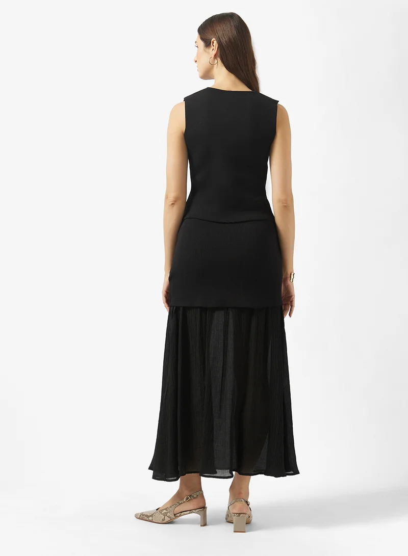 ELLA Vest & Pleate Skirt Set