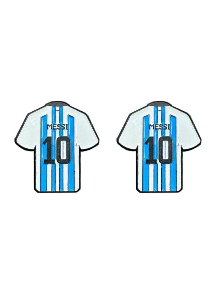 Generic Lionel Messi Football Player T-Shirt Design 2 Pcs Logo 2D Sticker Badge Metal 3x2cm - Image 1
