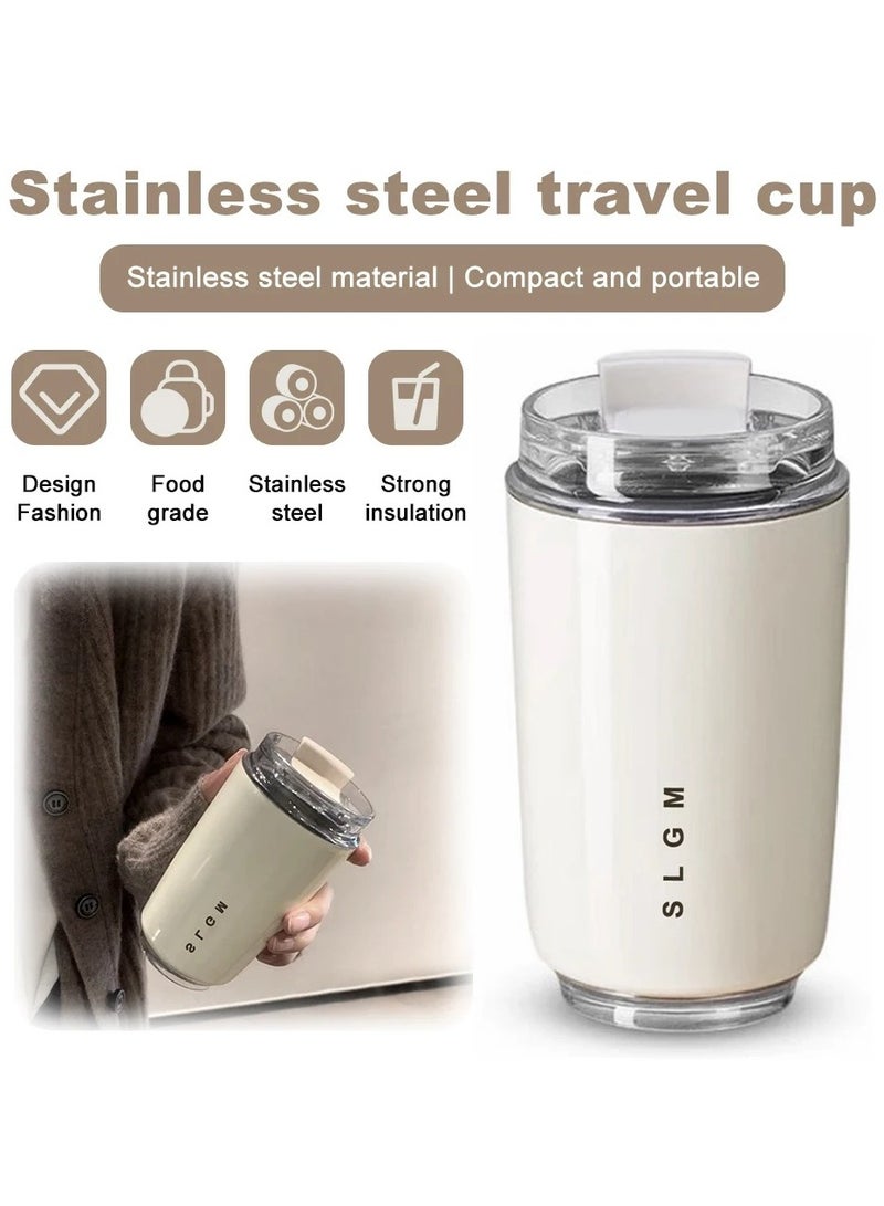 Stainless Steel Thermos Coffee Cup Vacuum Insulated Hot Cold Drink Tumbler Portable Milk Mug Drinking Flask for Travel(320ml) - Image 1