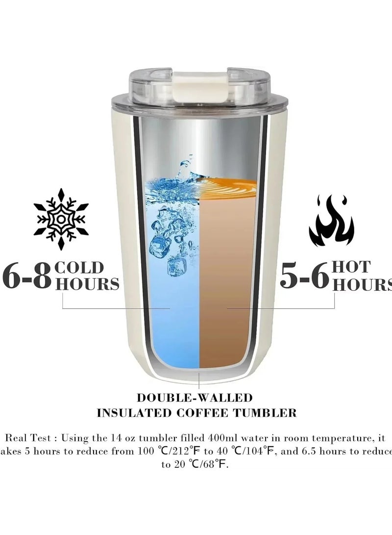 Stainless Steel Thermos Coffee Cup Vacuum Insulated Hot Cold Drink Tumbler Portable Milk Mug Drinking Flask for Travel(320ml) - Image 4